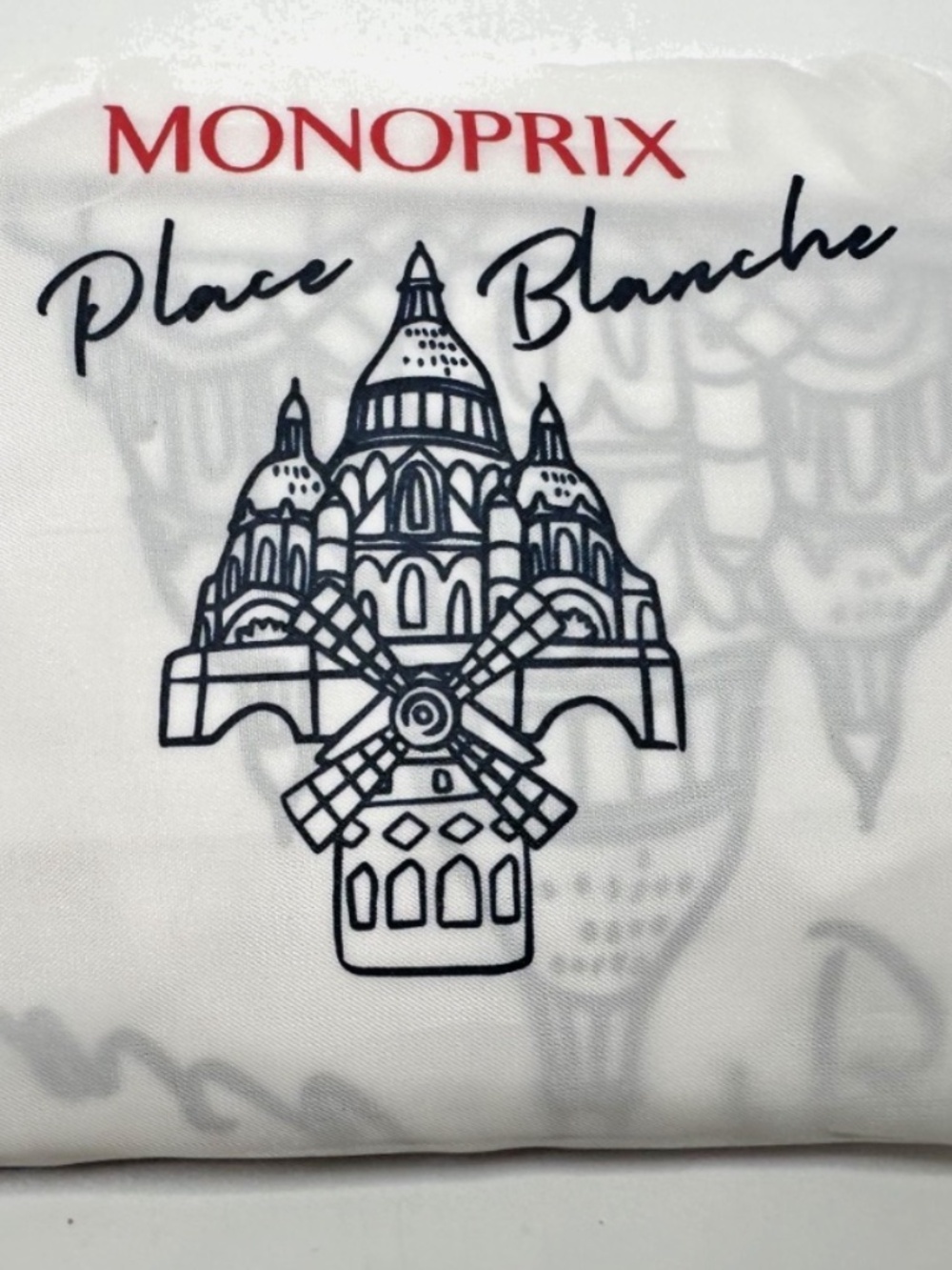 Monoprix French Reusable Grocery Shopping Bag - New White Place Blanche